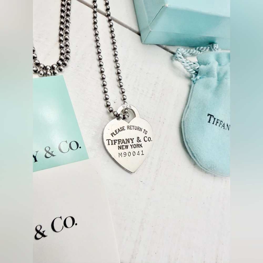 Tiffany & Co. Silver Large Heart Tag Long Beaded Chain Necklace
34” - Picture 5 of 11